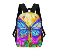 sinyumoney Butterfly on A Yellow Mochila Escolar Infantil De 17 Pulgadas, Impresa En 3D, Estilo Casual, Para Niños, Ideal Para Viajes, Como Mochila Escolar O Para Llevar Libros.