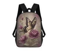 sinyumoney Butterfly on Purple Flowers Mochila Escolar Grande Para Niños, Niñas, Adolescentes, Hombres Y Mujeres 17inch