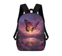 sinyumoney Butterfly Sunset Garden Mochilas Infantiles Mochila Escolar Impresa En 3D Para Niños Mochilas De Viaje Bolsas Para Libros Para Niños 17inch Mochila Escolar