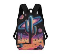sinyumoney Cactus Desert Galaxy Digital Art Mochila Escolar Infantil Con Impresión 3D, Mochila Escolar Informal Para Niños De Primaria Y Secundaria 17inch