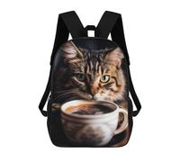 sinyumoney Caffeine Cat 5 Mochilas Escolares Para Niños Y Niñas, Mochilas Deportivas Informales Para Primaria, Mochilas De Gran Capacidad Para Libros 17inch