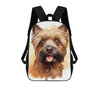 sinyumoney Cairn Terrier Watercolor Portrait Mochilas Infantiles Mochila Escolar Mochila Impresa En 3D Para Niños Mochilas De Viaje Bolsas Para Libros Mochila Escolar Para Niños 17inch