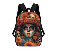 sinyumoney Calavera Catrina Mochila Escolar Para Niños, Mochila Escolar De Gran Capacidad Para Niños, Mochila Escolar 3D, Regalos Para Niños 17inch