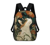 sinyumoney Calico Cat in Flowers Mochila Escolar Infantil Impresa En 3D Para Niños, Mochilas De Viaje, Bolsas Para Libros, Mochila Escolar Infantil 17inch