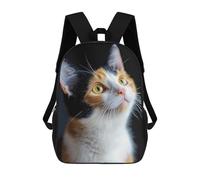 sinyumoney Calico Cat Portrait Mochila Escolar Impresa En 3D Para Niños, Mochila Escolar, Mochilas De Viaje, Bolso Informal De Moda Para Niños Y Estudiantes 17inch