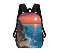 sinyumoney California Coast Pixel Art Mochilas Impresas En 3D Para Niños, Mochila Escolar, Mochila De Moda Para Niños De Primaria Y Secundaria 17inch