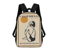 sinyumoney California Dreaming Huntington Beach Art Print Mochila Escolar, Secundaria, Preparatoria, Universidad, Mochila De Viaje Para El Campus, Viajes Al Aire Libre, Deportes 17inch