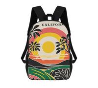 sinyumoney California Retro Sunset Mochila Escolar Para El Trabajo, Negocios, Universidad Y Escuela Para Niñas Y Adolescentes 17inch