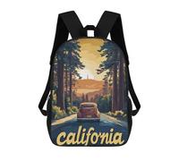 sinyumoney California Road Trip Mochila Escolar Infantil Impresa En 3D Para Niños, Mochila De Viaje De Alta Capacidad, Bolsas Para Libros, Mochila Escolar Infantil 17inch