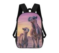 sinyumoney Camel And Calf at Sunset Mochila Escolar Infantil Impresa En 3D 17inch Mochilas Escolares Para Niños, Estilo Casual Y Moderno, Mochilas De Viaje De Alta Capacidad