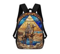 sinyumoney Camel Stained Glass Mochila Escolar Mochilas Escolares Para Niñas Y Niños Mochila Con Bolsillo Mochila Escolar De Moda Para Niños 17inch