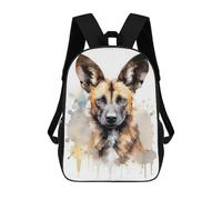 sinyumoney Camel Watercolor Painting Mochila Escolar, Mochila Diaria, Mochila Negocios, Mochila Impermeable para Mujer y Hombre, Wild African Dog, 17"