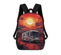 sinyumoney Camper Van Sunset Adventure -1 Mochila Escolar Ligera E Informal Para Adolescentes, Niños, Mujeres Y Hombres 17inch