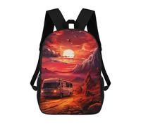 sinyumoney Camper Van Sunset Journey Mochila Escolar Ligera Mochila Escolar De Día Mochila Para Libros Para La Universidad Para Acampar Aventuras Al Aire Libre Y Viajes Diarios 17inch