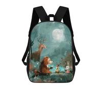 sinyumoney Campfire Stories - Cozy Forest Friends Mochila Escolar Para Niñas Y Niños, Mochilas De Gran Capacidad, Mochilas Ligeras Para Niños Y Estudiantes 17inch