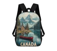 sinyumoney Canadian Mountain Lake Mochila Escolar Infantil Impresa En 3D Para Niños, Mochilas De Viaje, Bolsas Para Libros Para Niños Estudiantes De Primaria 17inch