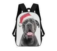 sinyumoney Cane Corso Dog with Santa Hat Portrait Mochila Escolar Infantil Impresa En 3D Para Niños, Mochilas De Viaje, Bolsas Para Libros, Mochila Escolar Infantil 17inch