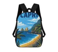 sinyumoney Capri Italy Island Mochila Escolar Infantil Impresa En 3D Para Niños, Mochila De Viaje De Alta Capacidad, Bolsas Para Libros, Mochila Escolar Infantil 17inch