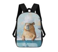 sinyumoney Capybara Bath Time Mochilas Infantiles Impresas En 3D Para Niños. Mochilas De Viaje De Moda Para Niños. Mochila Escolar Para Estudiantes De Primaria Y Secundaria.