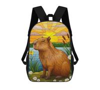 sinyumoney Capybara by The Lake at Sunset Mochila, Mochila Escolar Impresa En 3D, Bolsa Para El Almuerzo Escolar, Mochila De Viaje, Mochila Para Amigos, Mochila Escolar Para Niñas Y Niños 17inch