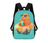 sinyumoney Capybara Chilling in The Pool Mochilas De 17 Pulgadas Para Niños, Mochilas Escolares Impresas En 3D Para Estudiantes De Primaria Y Secundaria, Para Niños Y Niñas.