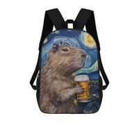 sinyumoney Capybara Drinking Beer Mochila Escolar Impresa En 3D Para Niños Mochilas De Viaje De Alta Capacidad Bolsas Para Libros Mochila Escolar Para Niños Mochila 17inch