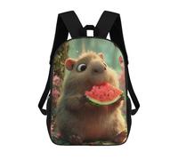 sinyumoney Capybara Eating Watermelon in A Forest Mochila Escolar Infantil Impresa En 3D Para Niños, Mochilas De Viaje, Bolsas Para Libros, Mochila Escolar Infantil 17inch