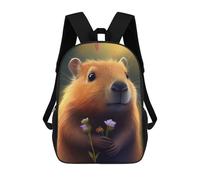 sinyumoney Capybara Flower Mochila Escolar Grande Para Niños - Perfecta Para Viajes, Trabajo Y Uso Diario 17inch