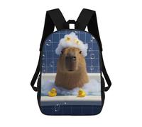 sinyumoney Capybara in Bathtub with Rubber Ducks Mochila Escolar De Moda Para Estudiantes, Adecuada Para Niños Y Niñas, Mochila Informal Para Viajes Al Aire Libre, Esencial Para El Día A Día 17inch