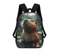 sinyumoney Capybara in The Rain Mochila Escolar Secundaria Informal Para Viajes Para Niños/niñas/adolescentes 17inch