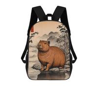sinyumoney Capybara Japan Vintage Mochila Escolar Grande Resistente Al Agua Para Portátil Para Adolescentes, Niñas, Niños, Mujeres Y Hombres 17inch