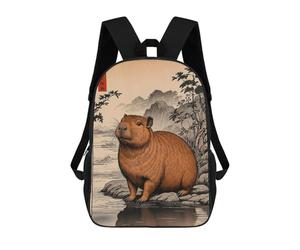 sinyumoney Capybara Japan Vintage Mochila Escolar Grande Resistente Al Agua Para Portátil Para Adolescentes, Niñas, Niños, Mujeres Y Hombres 17inch