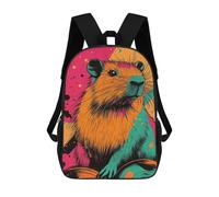 sinyumoney Capybara Pop Art Capybara Pop Art Illustration Vibrant Modern Animal Art Mochila Infantil De Moda Divertida Mochila Escolar Para Niños Y Adolescentes Con Impresión 3D Para Niños 17inch