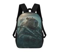 sinyumoney Capybara Soldier Underwater Mochila Escolar, De Negocios, Para Portátil, Unisex, Informal, Para Adolescentes, Chicas, Chicos, Mujeres Y Hombres 17inch