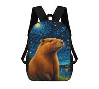 sinyumoney Capybara Starry Night Mochila Escolar, Mochila Informal, Mochila De Día, Mochila Escolar, De Trabajo Y De Viaje Para Hombres, Mujeres Y Adolescentes. 17inch