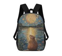 sinyumoney Capybara Under Starry Sky Mochilas Infantiles Impresas En 3D, Mochilas De Moda Informales, Mochilas De Viaje Bonitas, Mochilas Informales Para Exteriores Para Niños Y Niñas 17inch