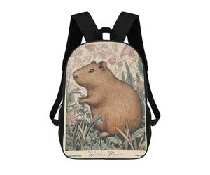 sinyumoney Capybara William Morris Floral Mochila Escolar Para Ordenador Portátil Para La Escuela/trabajo/viajes: Perfecta Para Viajes, Trabajo Y Uso Diario 17inch