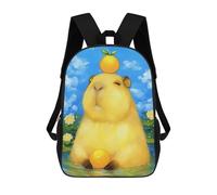 sinyumoney Capybara with Orange Fruit Mochila Infantil De Moda Divertida Mochila Escolar Para Niños Y Adolescentes Con Impresión 3D Para Niños 17inch