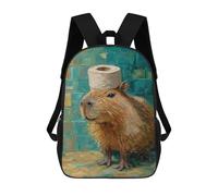 sinyumoney Capybara with Toilet Paper Hat-1 Mochila Escolar Grande Resistente Al Agua Para Portátil Para Niñas Y Adolescentes 17inch