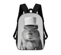 sinyumoney Capybara with Toilet Paper Hat Mochila Escolar Mochila De Papelería De Moda Mochila Impermeable Mochilas Informales Para El Día A Día - Perfecta Para Viajes, Trabajo Y Uso Diario 17inch