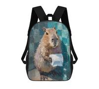 sinyumoney Capybara with Toilet Paper in Bathroom Mochila Escolar Ligera Mochila Escolar De Día Mochila Para Libros Para La Universidad Para Acampar Aventuras Al Aire Libre Y Viajes Diarios 17inch