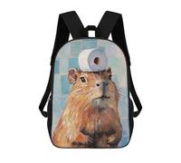 sinyumoney Capybara with Toilet Paper Mochilas Infantiles Impresas En 3D, Mochilas De Moda Informales, Mochilas De Viaje Bonitas, Mochilas Informales Para Exteriores Para Niños Y Niñas 17inch