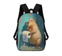 sinyumoney Capybara with Toilet Paper Roll Mochila De Negocios Para Portátil, Mochila Unisex Informal Para Niñas, Niños Y Adolescentes 17inch