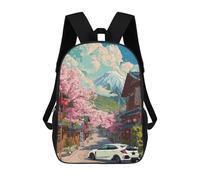 sinyumoney Car Civic Type R Cherry Blossoms Mochilas Para Niños Mochila Escolar Mochila Escolar Impresa En 3D Para Niños Estudiantes De Primaria Y Secundaria 17inch