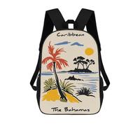 sinyumoney Caribbean, The Bahamas Travel Poster Mochila Escolar Grande Resistente Al Agua Para Portátil Para La Escuela/trabajo/viajes 17inch