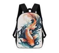 sinyumoney Carpe Koi Fish Japanese Mochilas Para Niños Mochila Escolar Mochila Escolar Impresa En 3D Para Niños Estudiantes De Primaria Y Secundaria 17inch