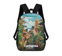 sinyumoney Cartagena, Colombia Street View Illustration Mochila Escolar Infantil Impresa En 3D Para Niños, Mochilas De Viaje, Bolsas Para Libros, Mochila Escolar Infantil 17inch