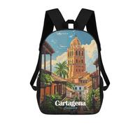 sinyumoney Cartagena Colombia Travel Mochila Escolar Para Niñas Y Niños, Mochilas De Gran Capacidad, Mochilas Ligeras Para Niños Y Estudiantes 17inch