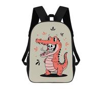 sinyumoney Cartoon Alligator Eating Skeleton Thumbs Up Mochila Escolar Resistente Al Agua, Mochila Escolar De Negocios Para Niñas, Niños Y Adolescentes 17inch