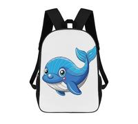 sinyumoney Cartoon Blue Whale Illustration Mochila Impresa En 3D Para Niños, Mochila Escolar, Mochilas De Viaje Para Niños, Bolsas De Libros De Alta Capacidad, Mochila Infantil 17inch